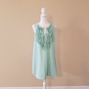 Turquoise Fringe Shift Dress